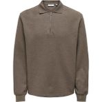 Onstrevor Lıfe Reg Ls Polo Fermuarlı Pamuk Erkek Kazak - 2XL - Kahverengi