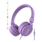 ONTA® Kulaklıklar Çocuk Katlanabilir Hafif Kulaklıklar Çocuklar için Kulak Üstü Ses Kulaklıklar Çocuklar için Cep Telefonları iPhone Dizüstü Bilgisayar MP3/4 Çocuk Kulaklıkları (Mor)