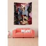 Ontheclouds Ademin Yaratılışı Renkli Çiçekler Leke Tutmaz Kumaş Duvar Örtüsü Duvar Halısı Tapestry, 70 x 100