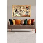 Ontheclouds Antik Mısır Desen Etnik Leke Tutmaz Kadife Dokulu Kumaş Duvar Örtüsü Duvar Halısı Tapestry, 100 x 140