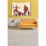 Ontheclouds Antik Yunan Tanrısı Kadeh Desen Leke Tutmaz Kadife Dokulu Kumaş Duvar Örtüsü Duvar Halısı Tapestry, 100 x 140