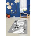 Ontheclouds Araba Yollu Trafik Yolu Oyun Halısı Dijital Baskılı Kaymaz Taban Eğitici Çocuk Odası Eğitim Halısı, 160 x 350 BLT-P-146AE