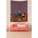Ontheclouds Ay Işığında Kitap Okuyan Üzgün Kız Leke Tutmaz Kumaş Duvar Örtüsü Duvar Halısı Tapestry, 70 x 70