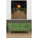 Ontheclouds Ay Manzaralı Uzun Yol Desenli Leke Tutmaz Kadife Dokulu Kumaş Duvar Örtüsü Duvar Halısı Tapestry, 100 x 140