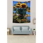 Ontheclouds Ayçiçeği Leke Tutmaz Kumaş Duvar Örtüsü Duvar Halısı Tapestry, 70 x 100