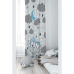 ontheclouds Ayıcık Desenli Dijital Baskı Fon Perdesi, 70 x 270, FONPRD9, gri-mavi