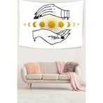 Ontheclouds Ayın Evreleri Desenli Leke Tutmaz Kadife Dokulu Kumaş Duvar Örtüsü Duvar Halısı Tapestry, 140 x 230