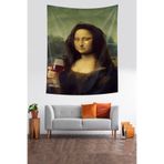 Ontheclouds Bakım Yapan Mona Lisa Leke Tutmaz Kumaş Duvar Örtüsü Duvar Halısı Tapestry, 100 x 140