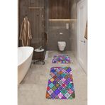 ontheclouds Banyo Halısı Ikili Klozet Takımı Kaymaz Tabanlı Banyo Paspas Takımı (60x100 + 40x 60), Bej
