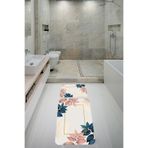 ontheclouds Banyo Halısı Ikili Klozet Takımı Kaymaz Tabanlı Banyo Paspas Takımı (60x100 + 40x60), Krem-Pembe