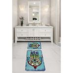 ontheclouds Banyo Halısı Ikili Klozet Takımı Kaymaz Tabanlı Banyo Paspas Takımı (60x100 + 40x60), Turkuvaz