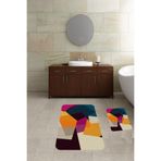 ontheclouds Banyo Halısı Ikili Klozet Takımı Kaymaz Tabanlı Banyo Paspas Takımı, Bej-Turuncu