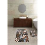 ontheclouds Banyo Halısı Ikili Klozet Takımı Kaymaz Tabanlı Banyo Paspas Takımı, Kahverengi