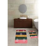 ontheclouds Banyo Halısı Ikili Klozet Takımı Kaymaz Tabanlı Banyo Paspas Takımı, Karışık Renkli