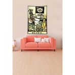 Ontheclouds Bej Death Tarot Kartı Leke Tutmaz Kadife Kumaş Duvar Örtüsü Duvar Halısı Tapestry, 100 x 140