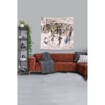Ontheclouds Bej Toplumun Koşturması Leke Tutmaz Kadife Kumaş Duvar Örtüsü Duvar Halısı Tapestry, 140 x 140