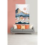 Ontheclouds Beyaz-Gold Ayın Serüveni Leke Tutmaz Kadife Kumaş Duvar Örtüsü Duvar Halısı Tapestry, 140 x 230