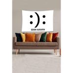 Ontheclouds Beyaz Senin Kararın Yazılı Leke Tutmaz Kadife Kumaş Duvar Örtüsü Duvar Halısı Tapestry, 70 x 100