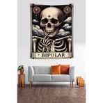 Ontheclouds Bipolar Iskelet Kuru Kafa Leke Tutmaz Kumaş Duvar Örtüsü Duvar Halısı Tapestry, 140 x 140