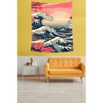 Ontheclouds Büyük Dalgalar Leke Tutmaz Kumaş Duvar Örtüsü Duvar Halısı Tapestry, 70 x 70