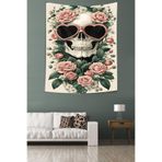 Ontheclouds Çiçeklerler Bezeli Sevgiyle Bakmak Iskelet Leke Tutmaz Kumaş Duvar Örtüsü Duvar Halısı Tapestry, 35 x 50