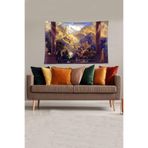 Ontheclouds Çok Renkli Ayrılık Temalı Leke Tutmaz Kadife Kumaş Duvar Örtüsü Duvar Halısı Tapestry, 140 x 230