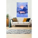 Ontheclouds Çok Renkli Odesanın Seyahati Desenli Leke Tutmaz Kadife Kumaş Duvar Örtüsü Duvar Halısı Tapestry, 100 x 140, 100 x 140 DWLL414B