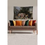 Ontheclouds Çok Renkli Tarihi Figürlü Leke Tutmaz Kadife Kumaş Duvar Örtüsü Duvar Halısı Tapestry, 70 x 100