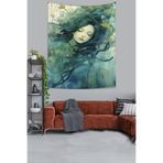 Ontheclouds Deniz Altındaki Kız Leke Tutmaz Kumaş Duvar Örtüsü Duvar Halısı Tapestry, 70 x 100
