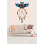 Ontheclouds Dream Catcher Kuş Tüylü Bohem Desen Leke Tutmaz Kadife Doku Kumaş Duvar Örtüsü Duvar Halısı Tapestry, 70 x 70, 70 x 70 WLL127A