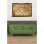 Ontheclouds Dünya Haritası Desen Leke Tutmaz Kadife Dokulu Kumaş Duvar Örtüsü Duvar Halısı Tapestry, 140 x 140, 140 x 140 WLL337D