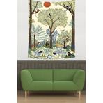 Ontheclouds Egzotik Ormanda Kız Ve Hayvanlar Leke Tutmaz Kumaş Duvar Örtüsü Duvar Halısı Tapestry, 100 x 140