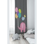 ontheclouds Fil Ve Balon Desenli Dijital Baskı Fon Perdesi, 140 x 240, FONPRD7, füme
