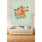 Ontheclouds Flower Desen Leke Tutmaz Kumaş Duvar Örtüsü Duvar Halısı Tapestry, 100 x 140