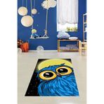 Ontheclouds Gece Baykuş Desenli Halı Dijital Baskı Yıkanabilir Kaymaz Taban Leke Tutmaz Çocuk Odası Halısı, 80 x 200