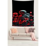 Ontheclouds Gelincik Astronot Leke Tutmaz Kumaş Duvar Örtüsü Duvar Halısı Tapestry, 140 x 140