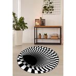 Ontheclouds Geometrik 3 Boyutlu Desenli Dijital Baskı Yıkanabilir Kaymaz Taban Spor Yuvarlak Halı, 180 x 180 AYDYU046I