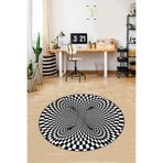 Ontheclouds Geometrik 3 Boyutlu Desenli Dijital Baskı Yıkanabilir Kaymaz Taban Spor Yuvarlak Halı, 60 x 60 AYDYU044F