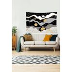Ontheclouds Geometrik Renk Bloklu Leke Tutmaz Kadife Dokulu Kumaş Duvar Örtüsü Duvar Halısı Tapestry, 70 x 100, 70 x 100 WLL351A