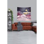 Ontheclouds Gold Dağın Ardındaki Güneş Leke Tutmaz Kadife Kumaş Duvar Örtüsü Duvar Halısı Tapestry, 70 x 70