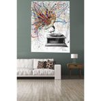 Ontheclouds Gramafondan Çıkan Renkler Leke Tutmaz Kadife Kumaş Duvar Örtüsü Duvar Halısı Tapestry, 100 x 140