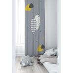 ontheclouds Gri Balon Desenli Dijital Baskı Fon Perdesi, 140 x 270, FONPRD4, sarı-gri