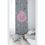 ontheclouds Gri Bulut Desenli Dijital Baskı Fon Perdesi, 140 x 270, FONPRD4, gri-mavi