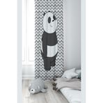 ontheclouds Gri Panda Desenli Dijital Baskı Fon Perdesi, 140 x 200, FONPRD3, gri-beyaz