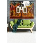 Ontheclouds Hallowen Şato Cadı Desen Leke Tutmaz Kadife Dokulu Kumaş Duvar Örtüsü Duvar, 140 x 230