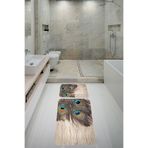 ontheclouds İkili Klozet Takımı Kaymaz Tabanlı Banyo Paspas Takımı 60x100 + 40x60, Bej