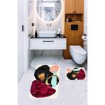 ontheclouds İkili Klozet Takımı Kaymaz Tabanlı Banyo Paspas Takımı 60x100 + 40x60, Turuncu