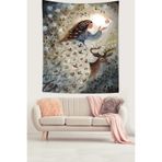 Ontheclouds Kadın Bebeği Ve Geyik Leke Tutmaz Kumaş Duvar Örtüsü Duvar Halısı Tapestry, 70 x 100