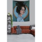 Ontheclouds Kadın Ve Kuşlar Tasarımlı Leke Tutmaz Kumaş Duvar Örtüsü Duvar Halısı Tapestry, 70 x 100