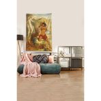 Ontheclouds Kahverengi Avcı Desenli Leke Tutmaz Kadife Kumaş Duvar Örtüsü Duvar Halısı Tapestry, 140 x 140